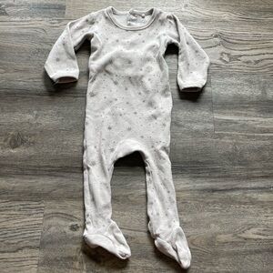 Pouf Baby Light Grey/Grey Cotton Footie Sleeper, size 9-12 Months